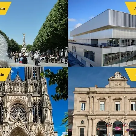 Forum Champagne Grand T2 Climatisé Vue Cathédrale Reims